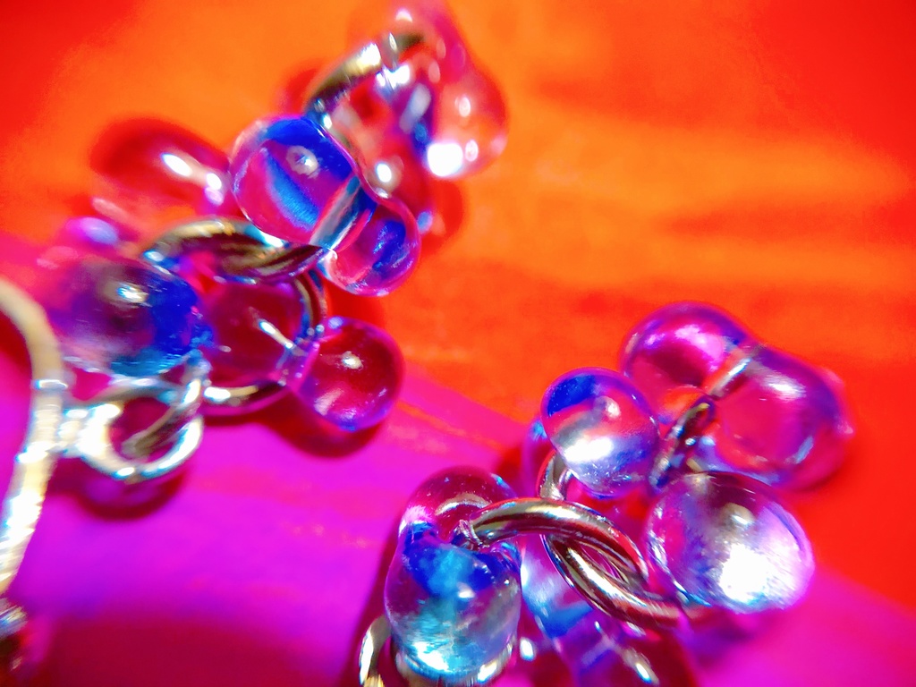 ロマンティックフラワー❁⃘*.゚ブレスレット&イヤリングセット(ブルーバイオレット)