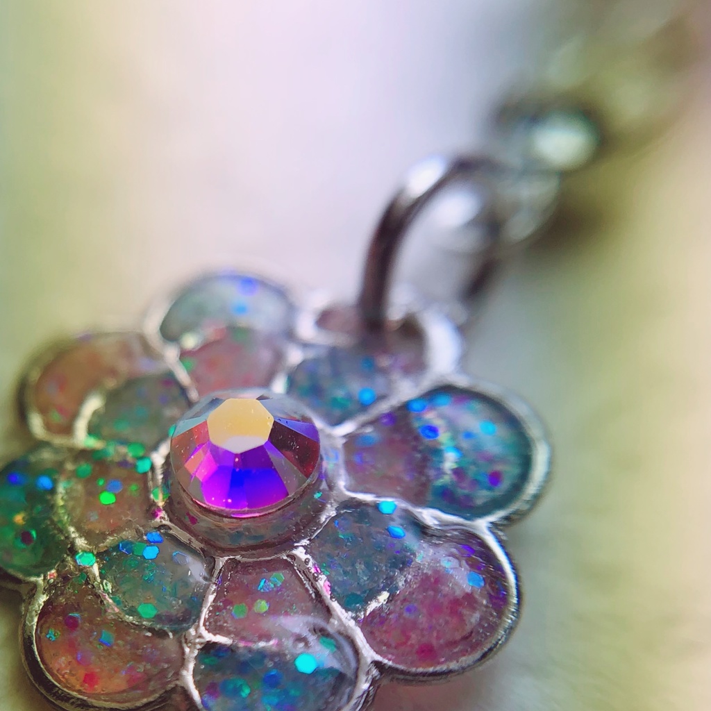 ロマンティックフラワー❁⃘*.゚ブレスレット&イヤリングセット(ブルーバイオレット)