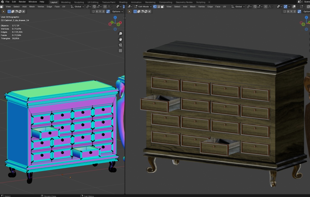 キャビネット+コンソールテーブル / Cabinet and Console table