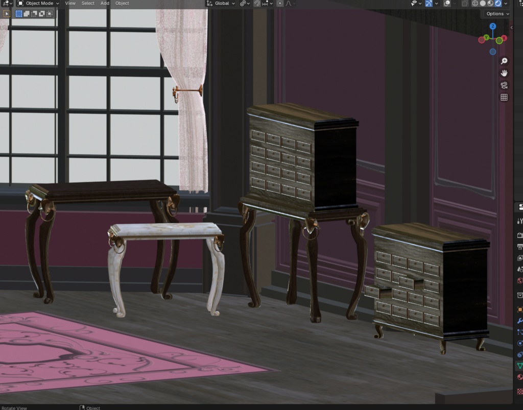 キャビネット+コンソールテーブル / Cabinet and Console table