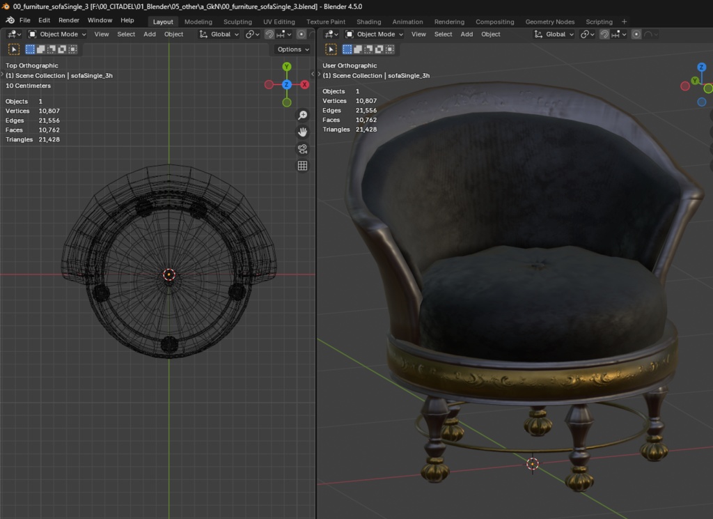 シングルソファ+フットスツール(オットマン)/ Single Sofa and Ottoman