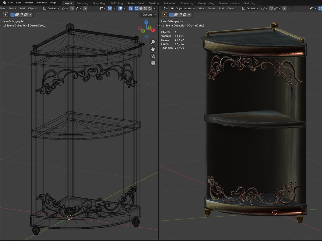 コーナーキャビネットと本/Corner Cabinet and Book