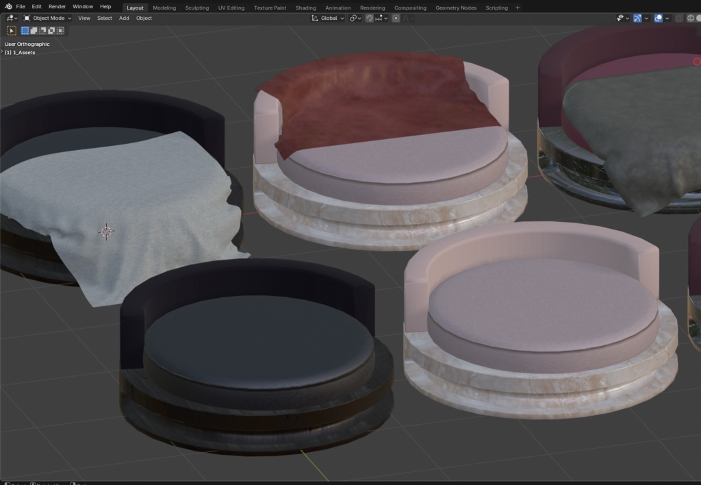 円形ベッド(+ブランケット) / Circular bed(+blanket)