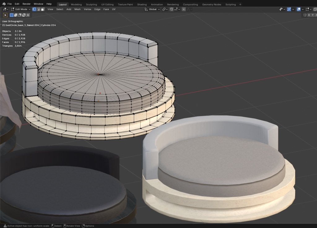 円形ベッド(+ブランケット) / Circular bed(+blanket)