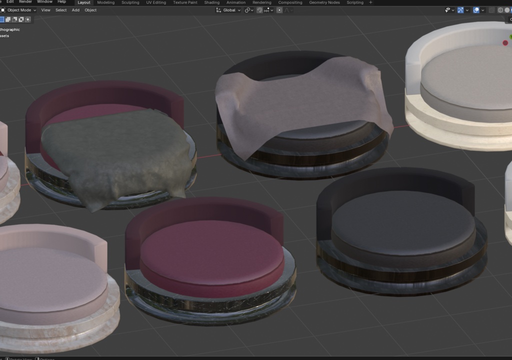 円形ベッド(+ブランケット) / Circular bed(+blanket)