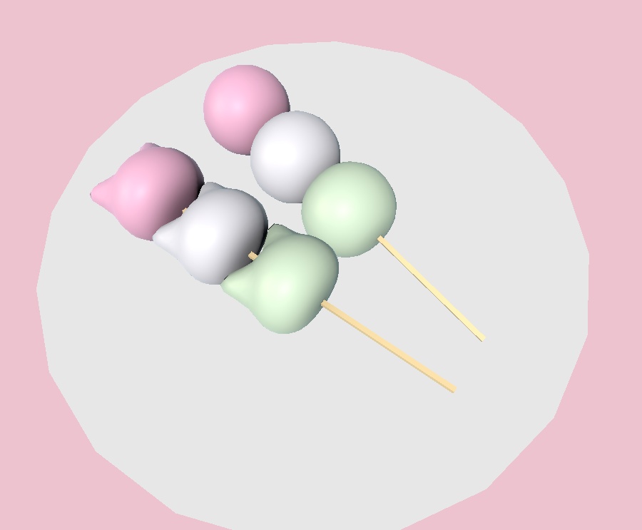 3色だんご&ねこだんご