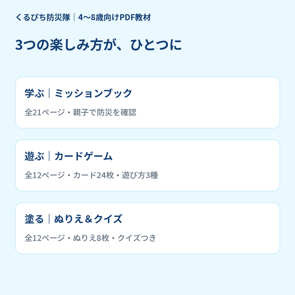 【3作品セット】くるぴち防災隊 おうち防災まるごとセット