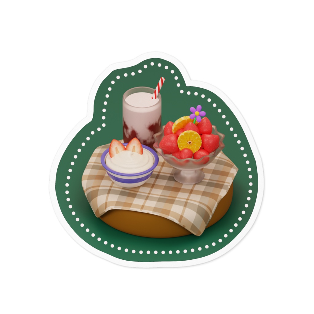 いちごずくしステッカー