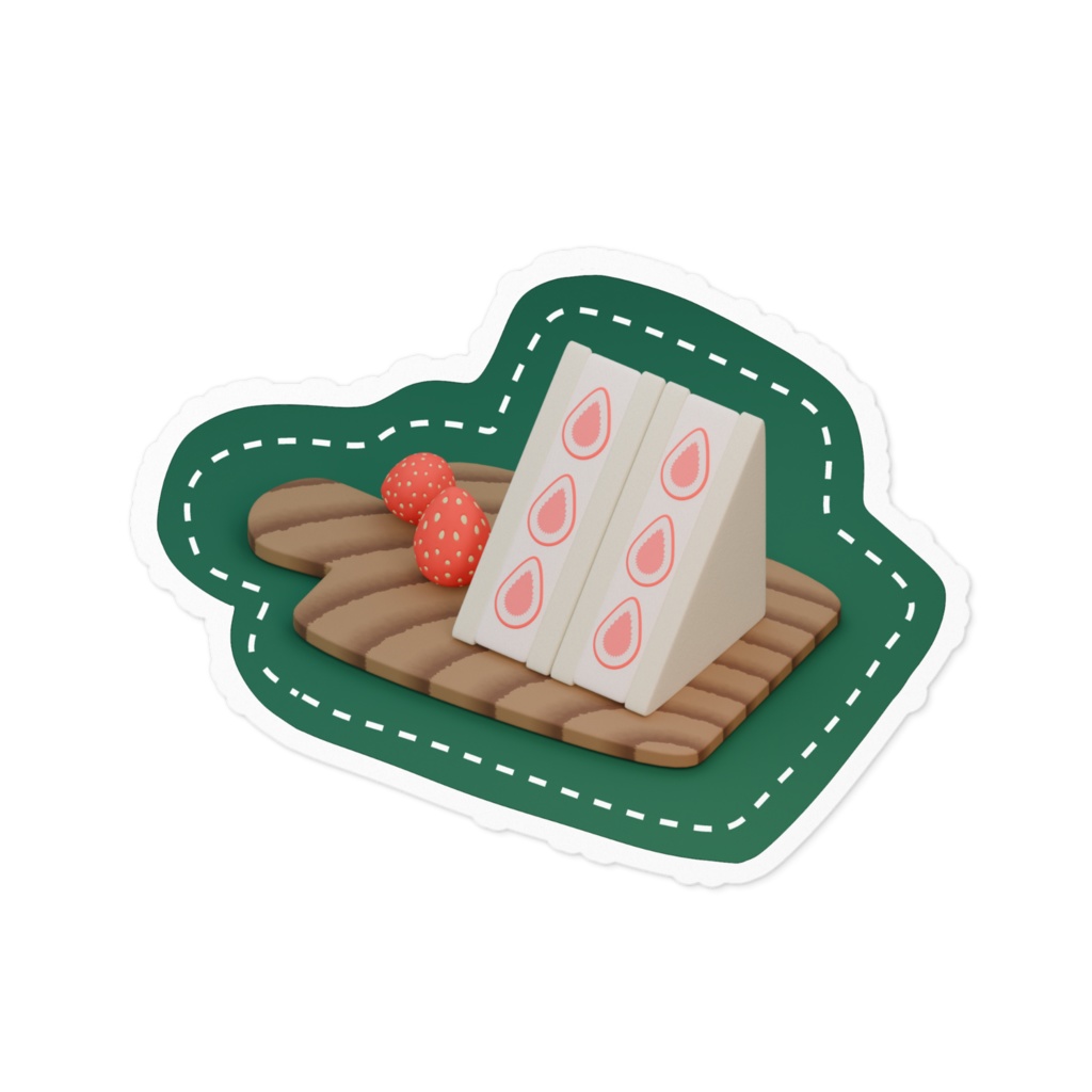 いちごサンドステッカー