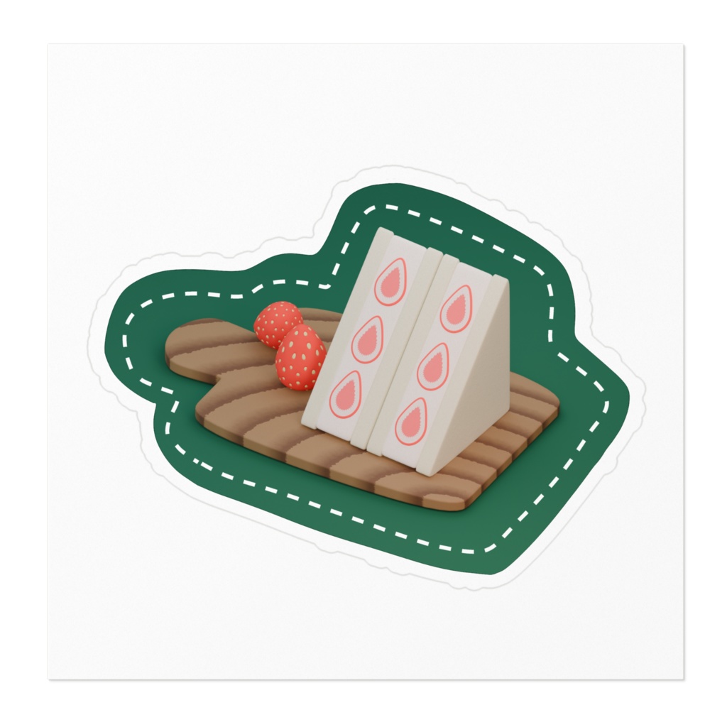 いちごサンドステッカー