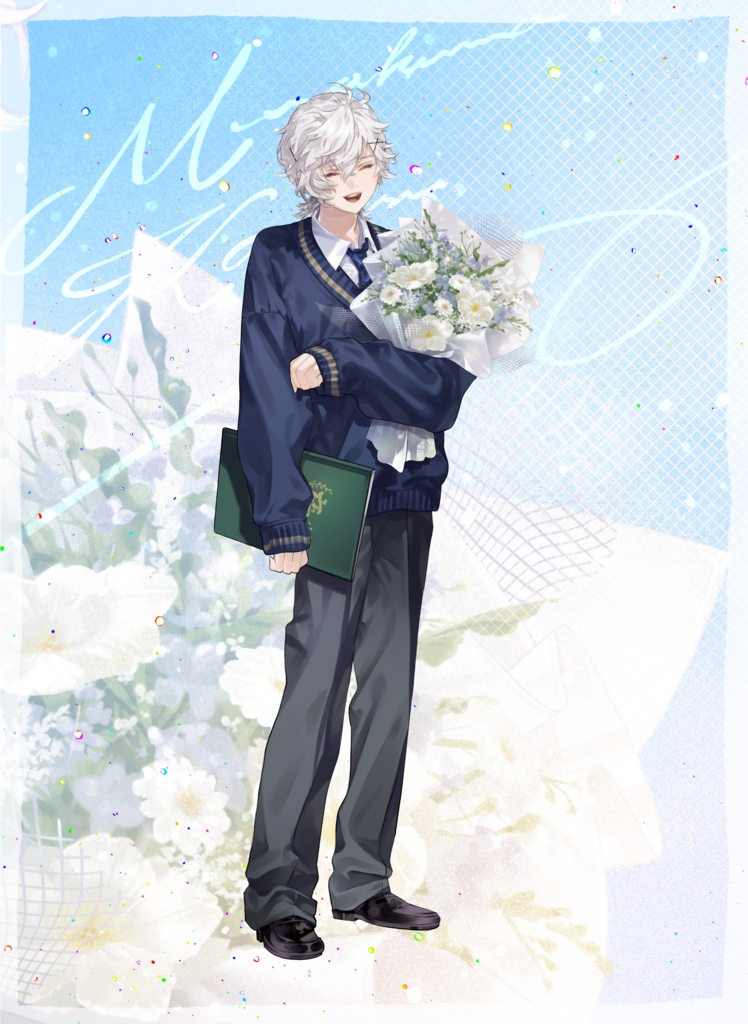 【非公式】『その日がくるまですきかって』卒業式風アクリルスタンド【叢雲カゲツ/魔界ノりりむ/星導ショウ/エクス・アルビオ】※捏造衣装