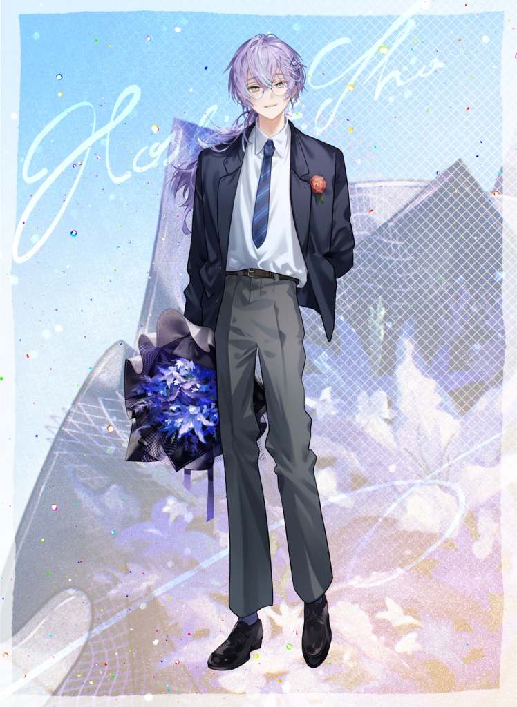 【非公式】『その日がくるまですきかって』卒業式風アクリルスタンド【叢雲カゲツ/魔界ノりりむ/星導ショウ/エクス・アルビオ】※捏造衣装