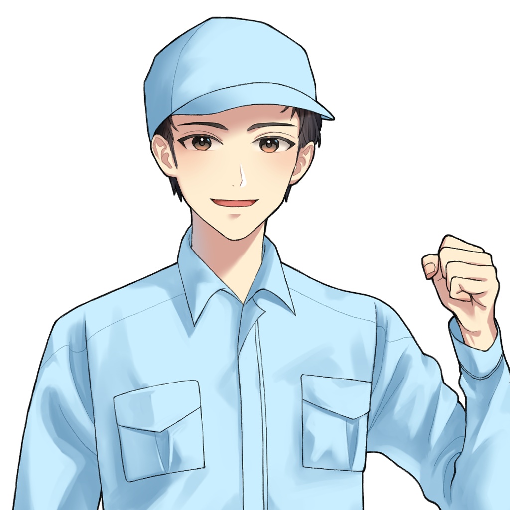 作業服の男性イラスト 2種
