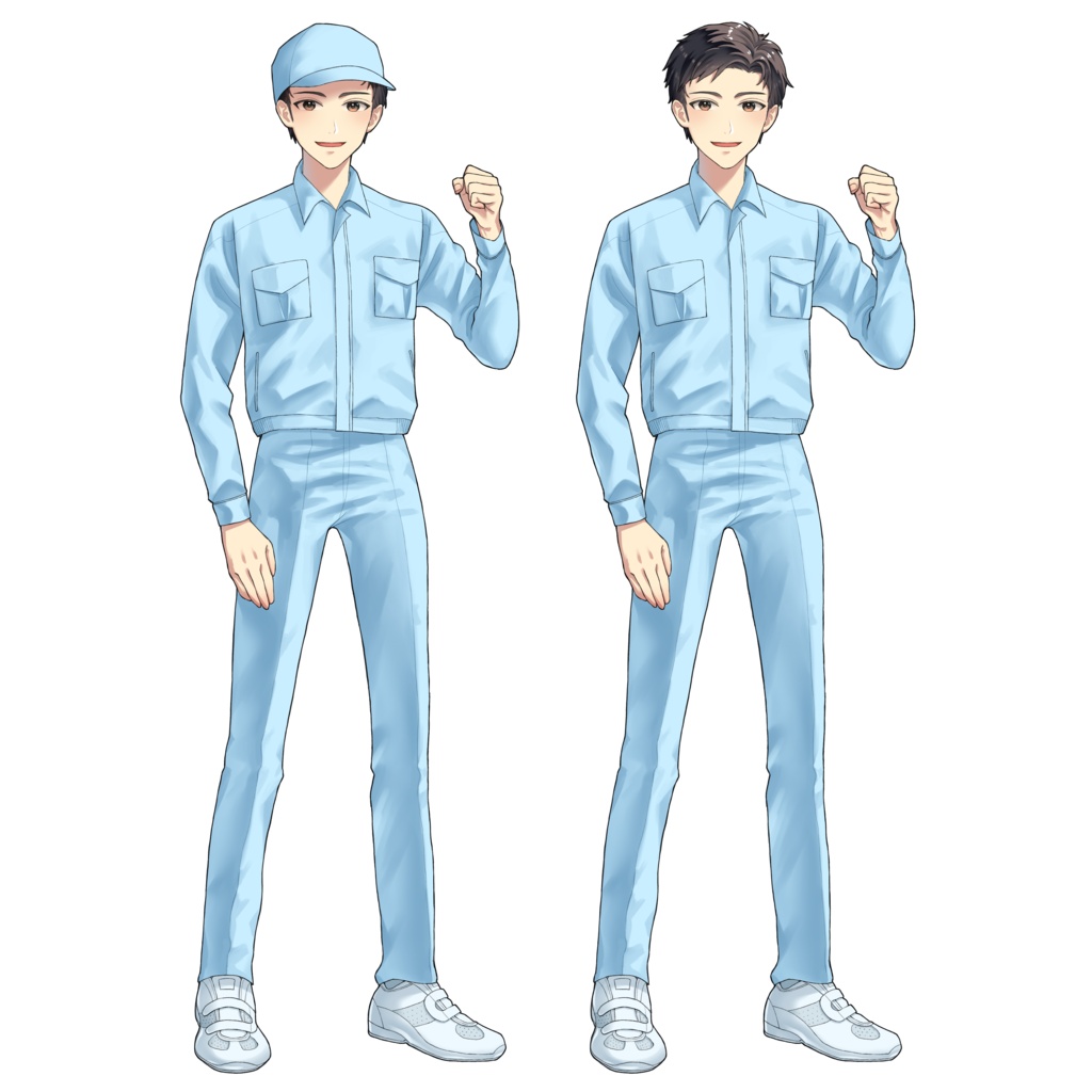 作業服の男性イラスト 2種