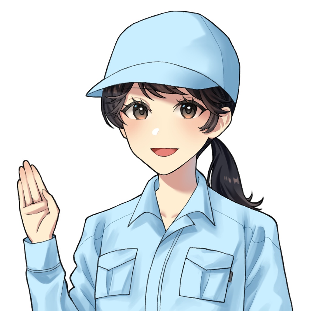 作業服の女性イラスト 2種
