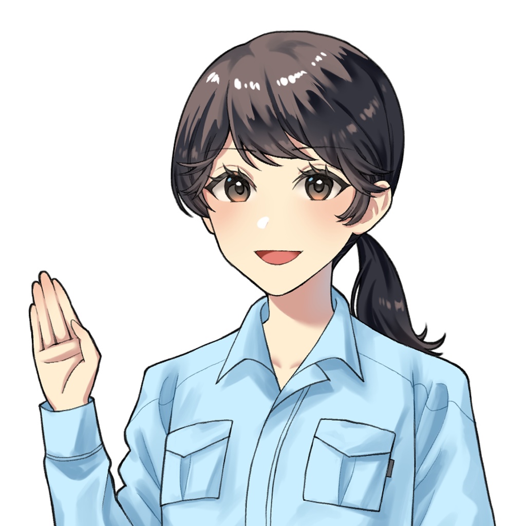 作業服の女性イラスト 2種