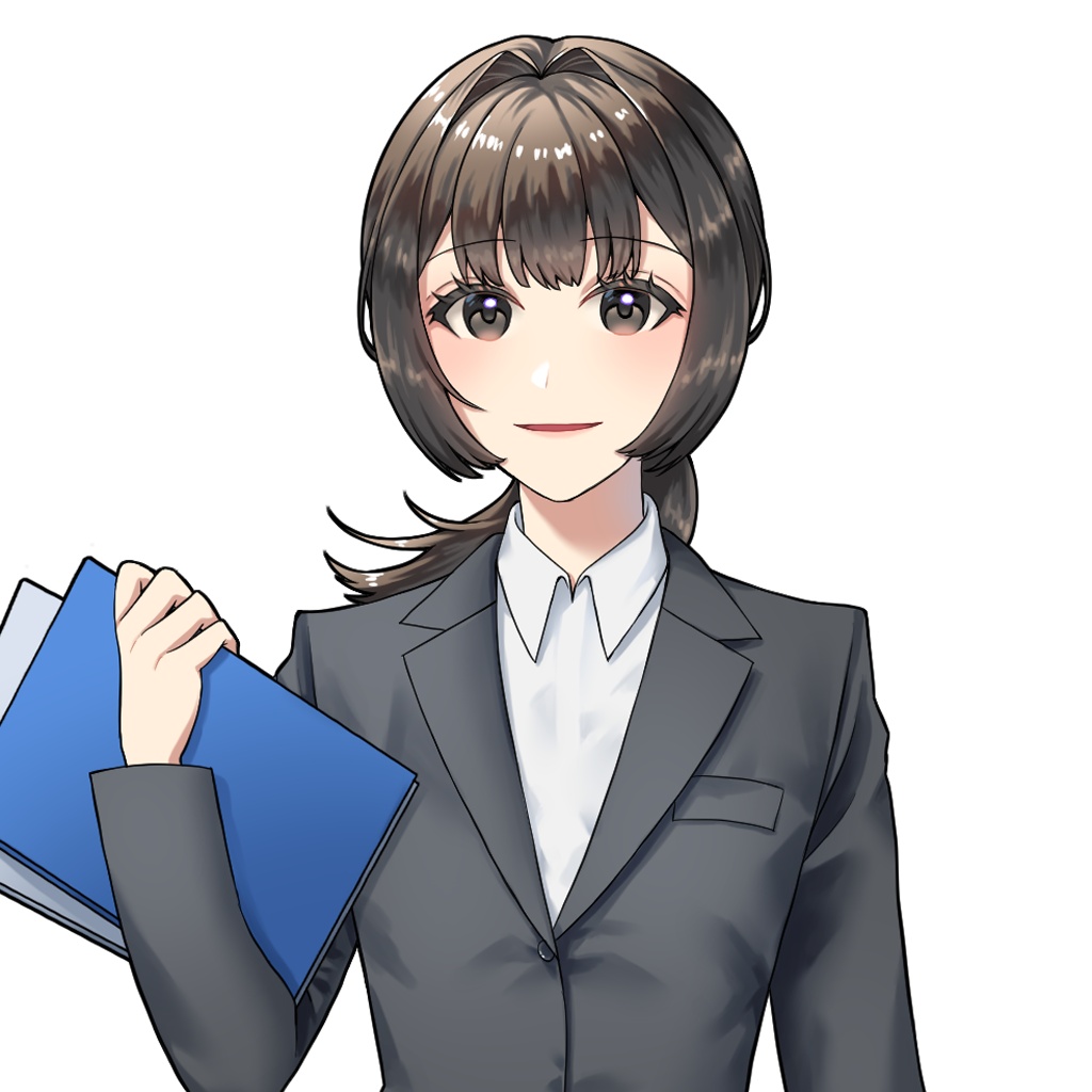 スーツの女性イラスト 2種