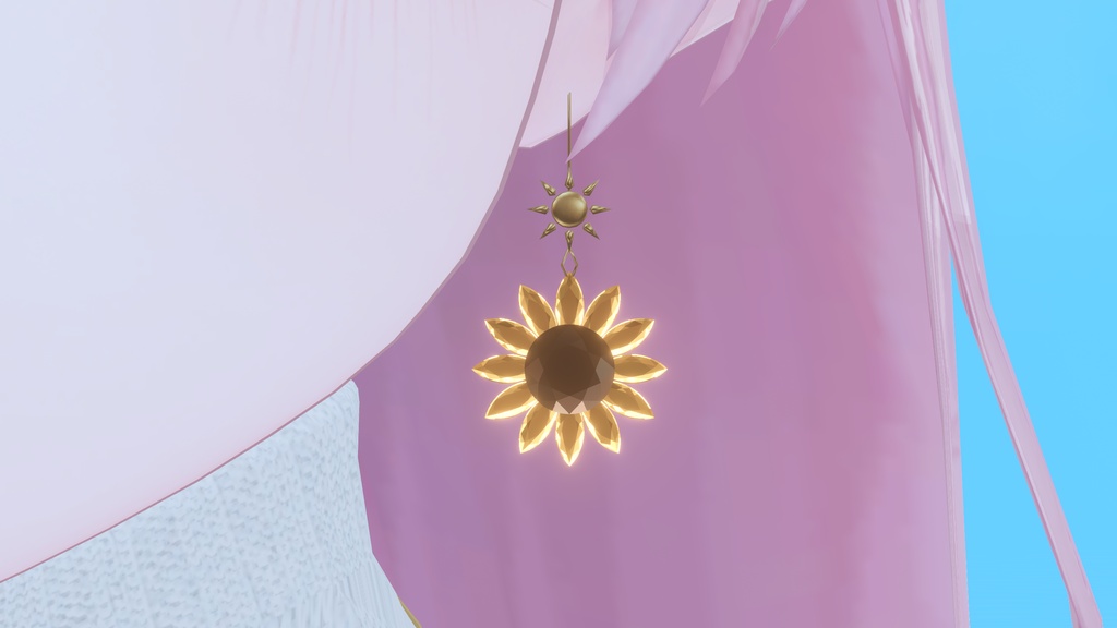 ひまわりの宝石ピアス