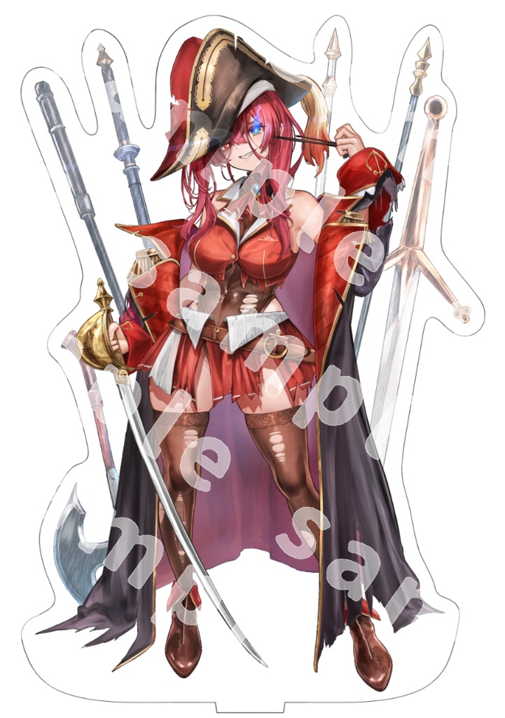 宝鐘マリン 決意完了‼︎幽霊船戦verアクリルフィギュア【非公式】 【20cm以上】