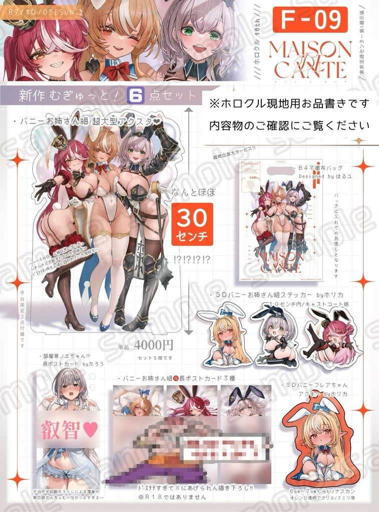 【特大30cmアクリルフィギュア】ホロクル10th新作グッズむぎゅっと!6点セット【セット販売】【非公式】