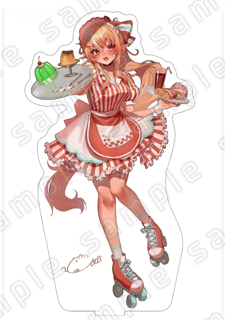 不知火フレア ダイナーフレアちゃんアクリルフィギュア【20cm以上】【非公式】