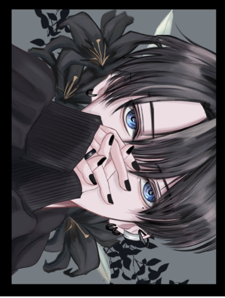 クロユリ　ステッカー