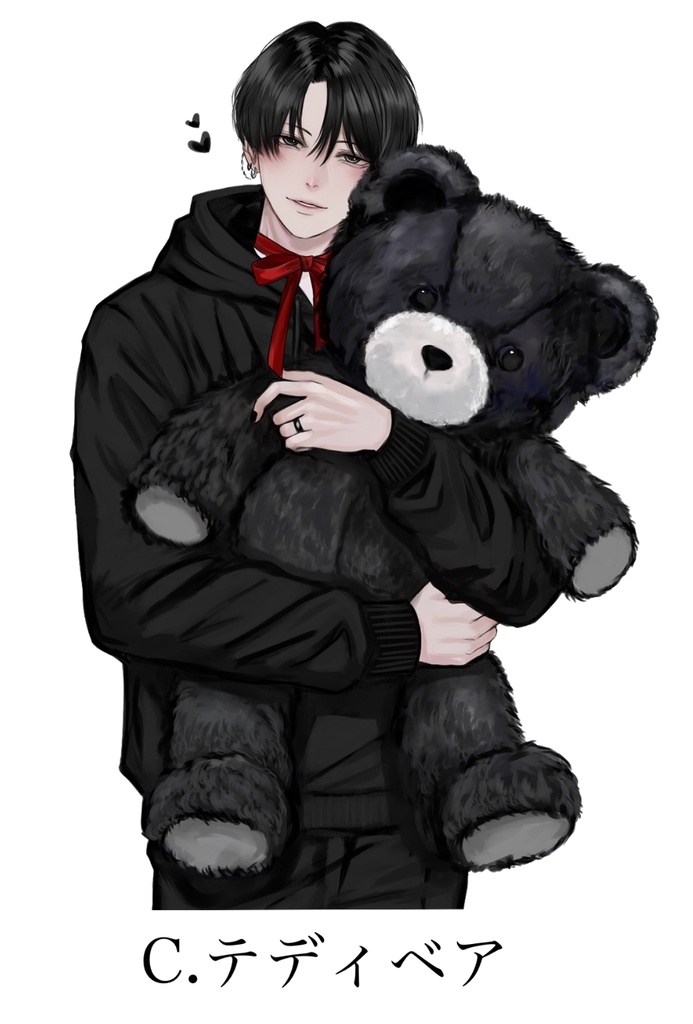 ステッカー大Cテディベア