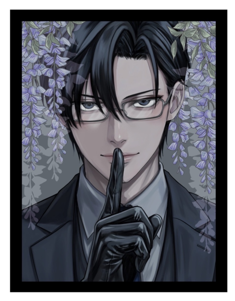ステッカーH藤の花