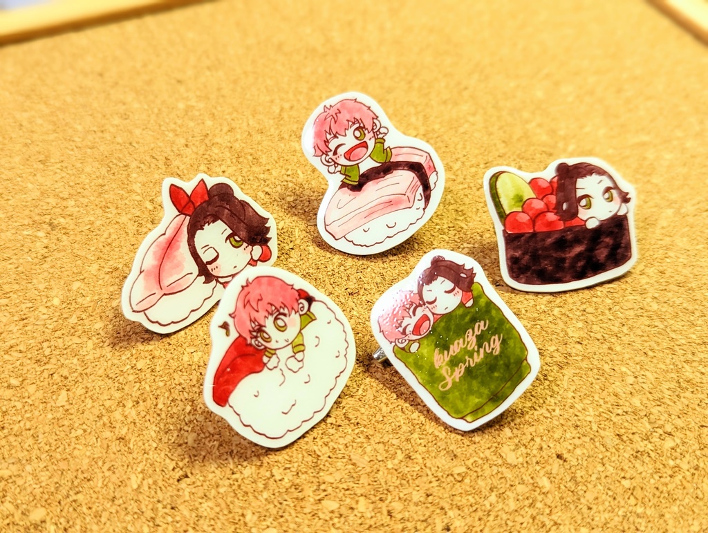 春のお寿司パーティーピンバッジ