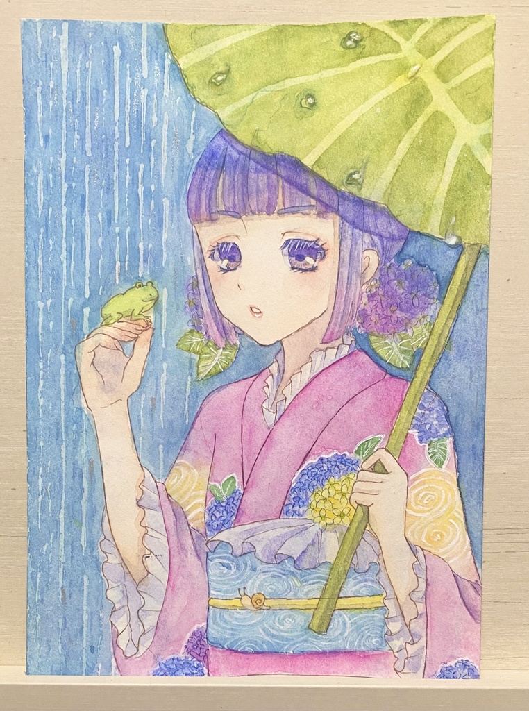 【透明水彩原画】紫陽花