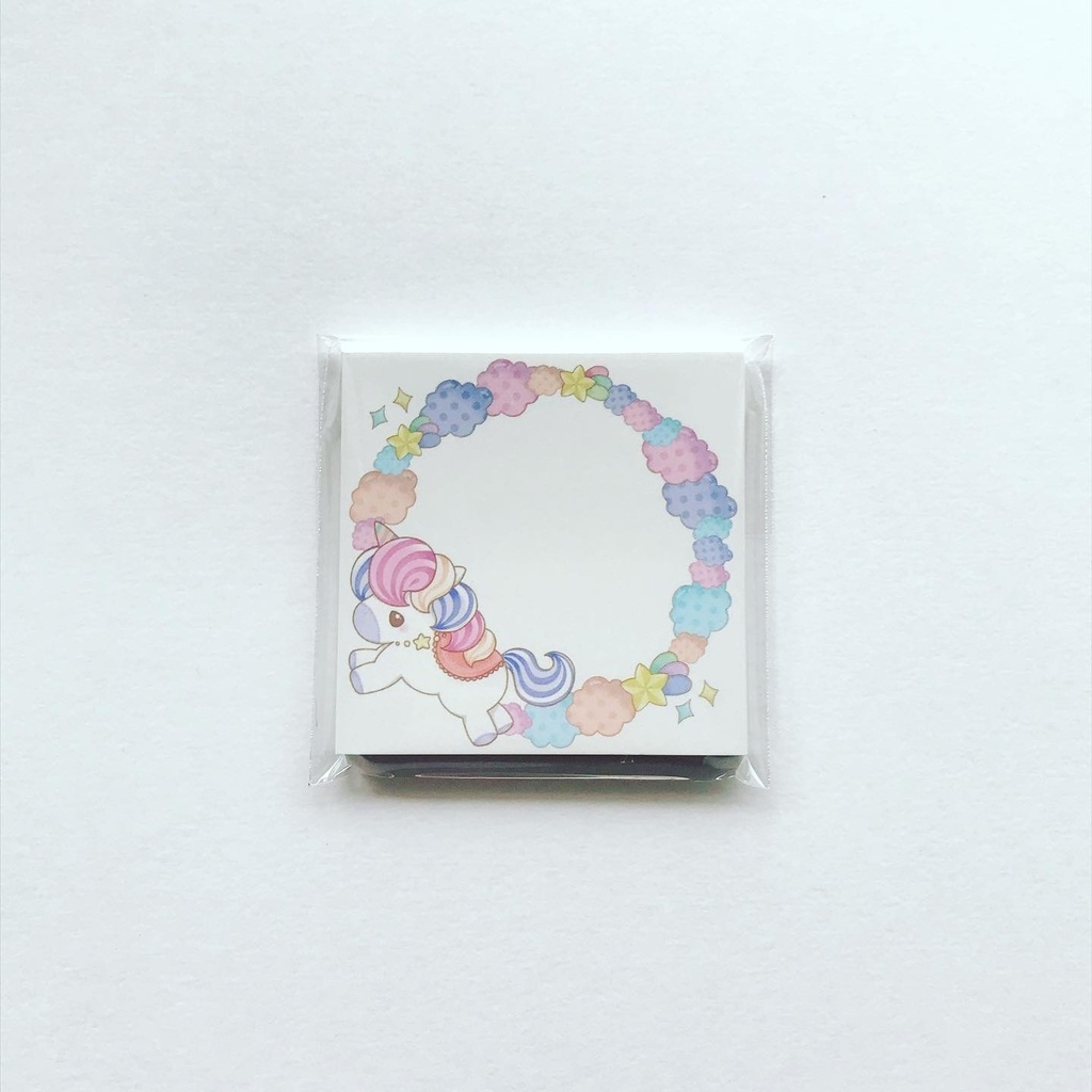 オリジナル　ミニメモ　ユニコーン　パープル　45枚