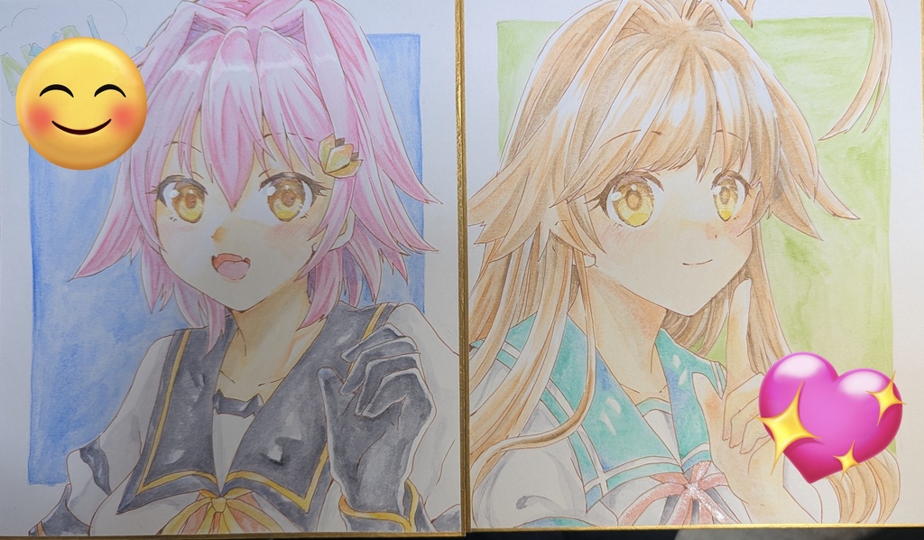 歴代推しキャラ色紙(水彩)