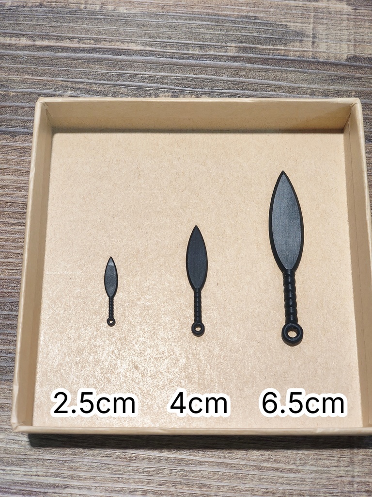 ぬいぐるみやドールに持たせる忍具［平たいクナイ］