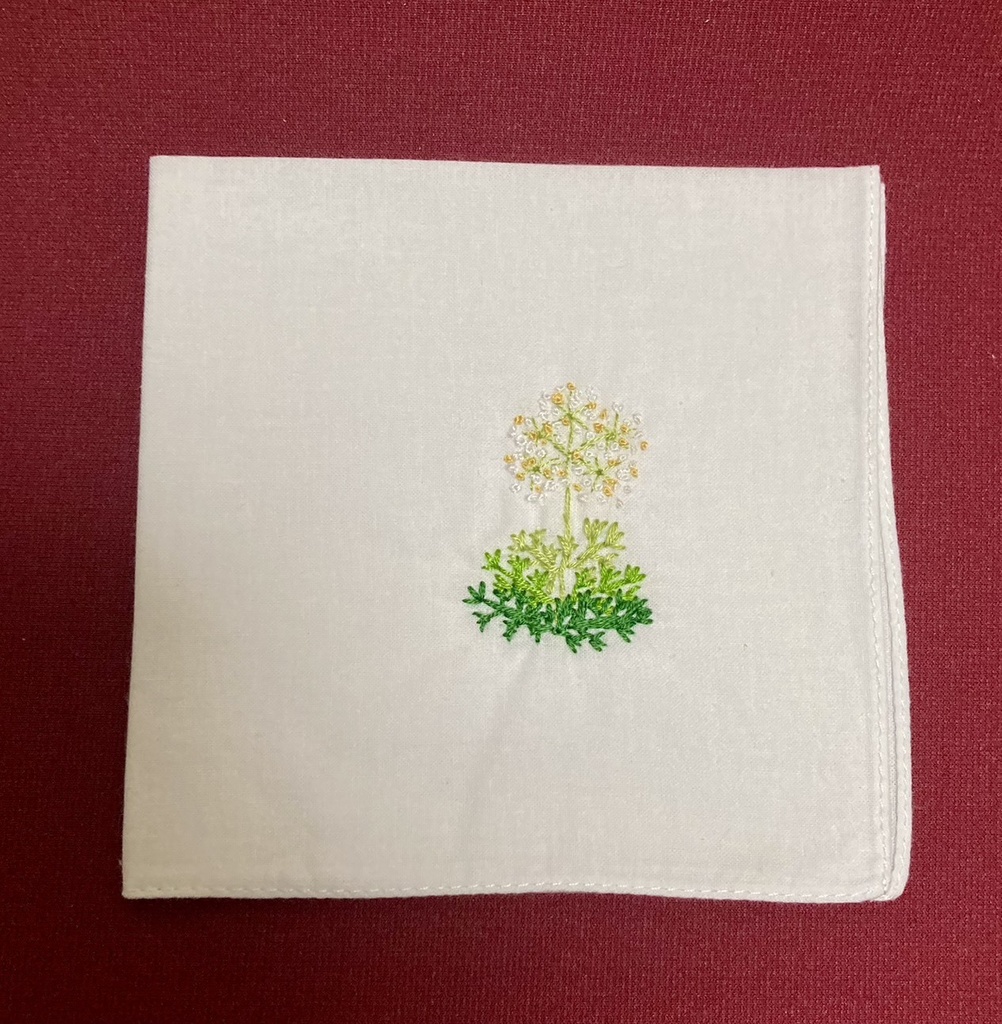 悪魔執事と黒い猫　概念ハンカチ　ラト　パセリの花　28×28㎝　あくねこ