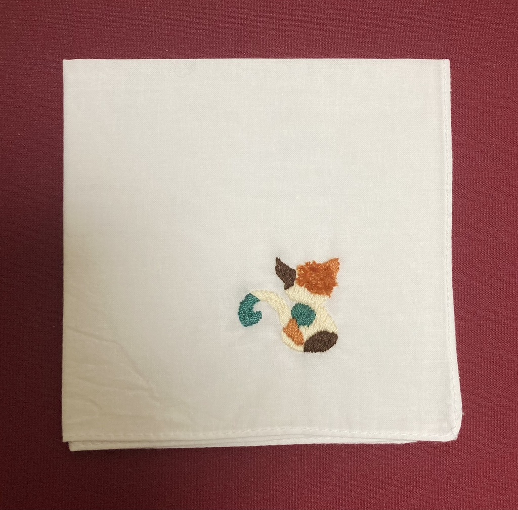 悪魔執事と黒い猫　概念ハンカチ　バスティン　もふもふ猫　28×28㎝　あくねこ