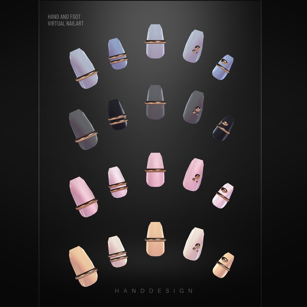 ▼SALE▼ Obsidian Nail【VRC想定/14アバター対応】