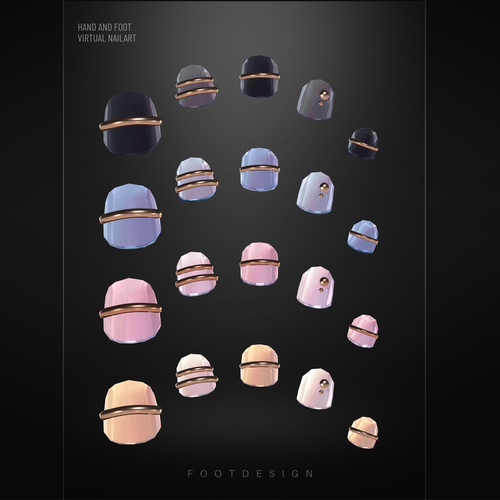 ▼SALE▼ Obsidian Nail【VRC想定/14アバター対応】
