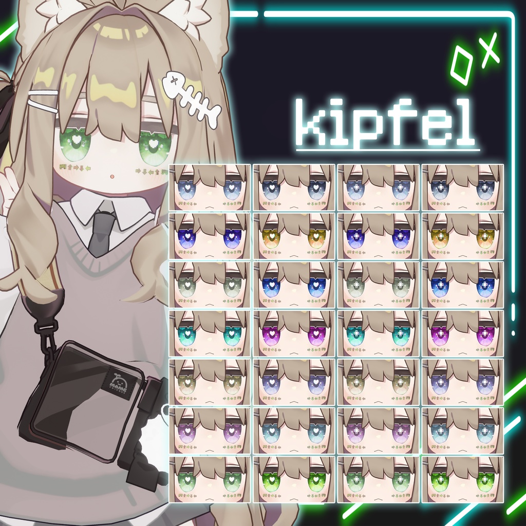 🎮GAME eye texture & face jewel【8アバター】