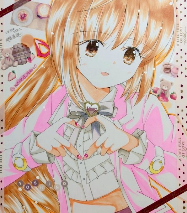 手描き色紙　依田芳乃 【額装付】