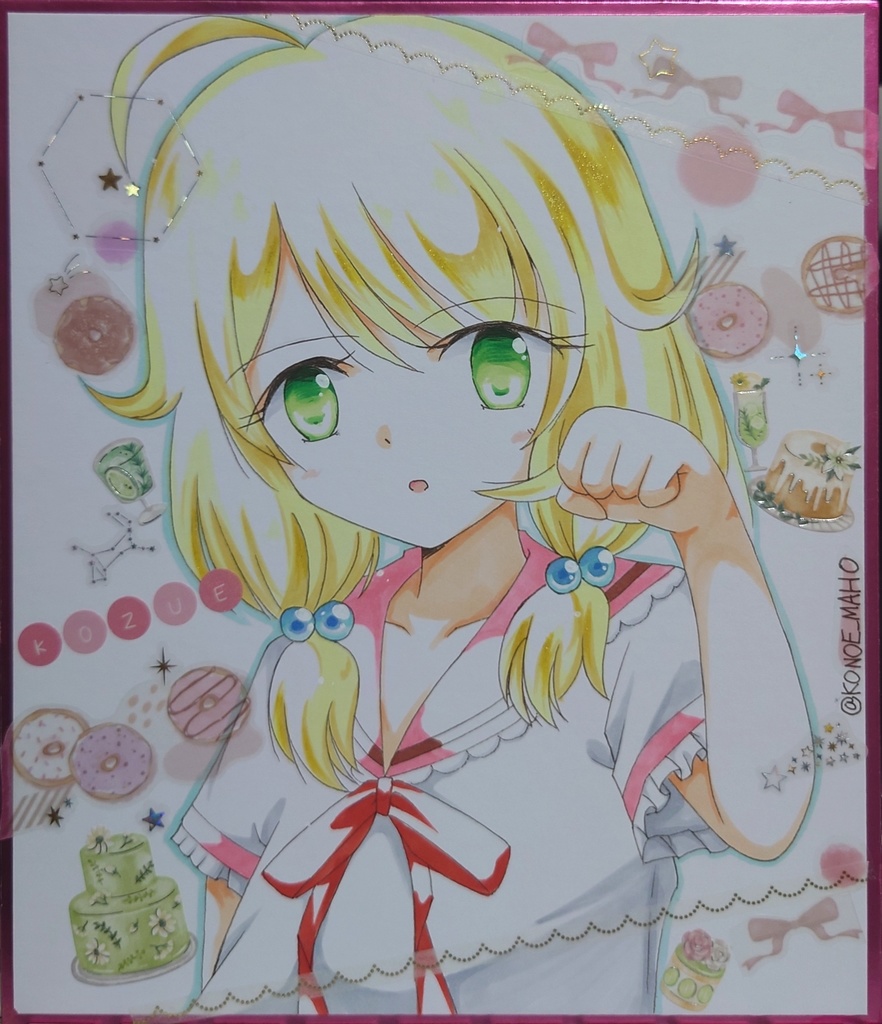 手描き色紙　遊佐こずえ MBF16