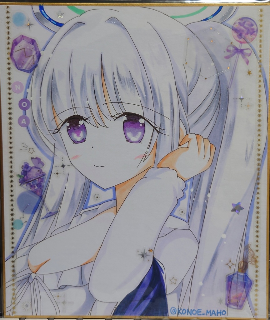 生塩ノア　手描き色紙　せんなご3