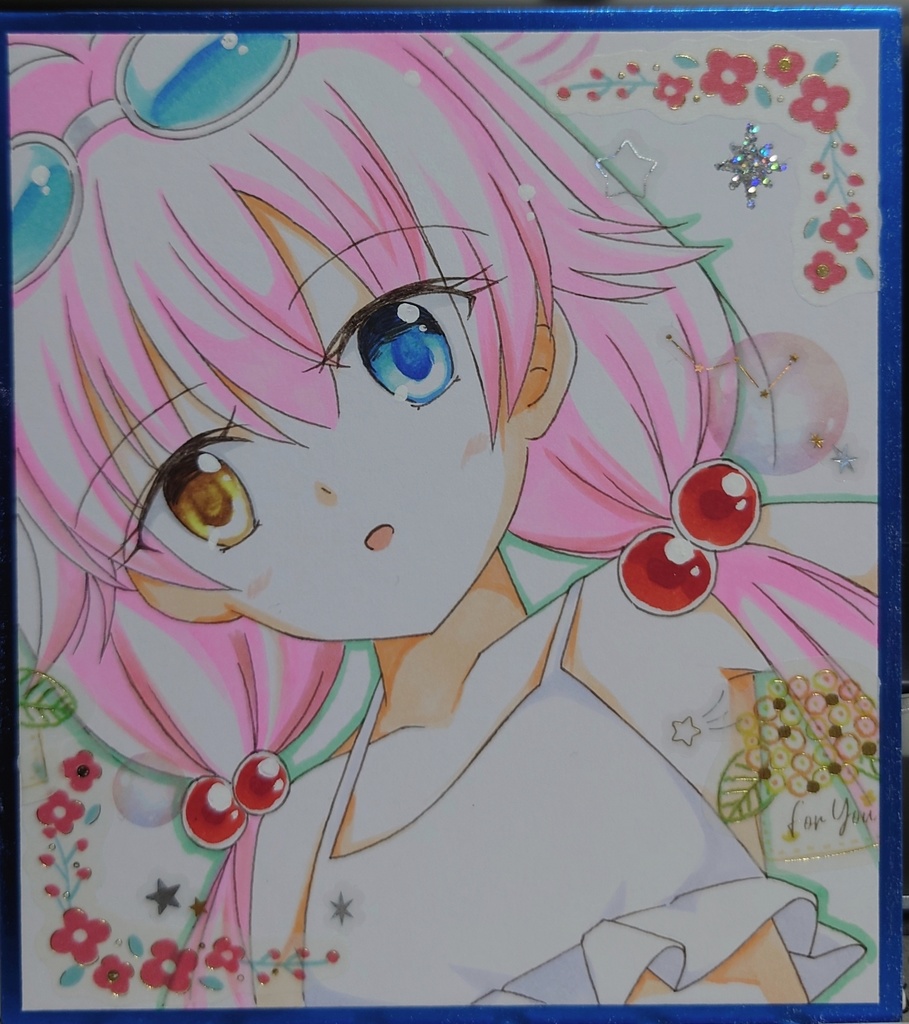 小鳥遊ホシノ　手描き色紙　せんなご3
