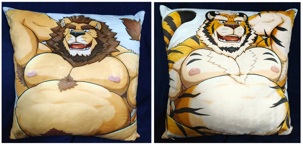 両面クッションカバー(ライオン・トラおじさん)
