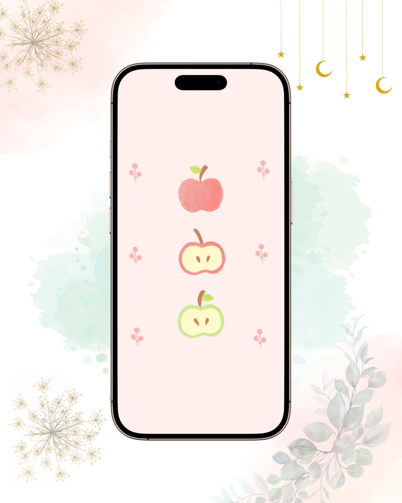 ころんとりんご | スマホ壁紙