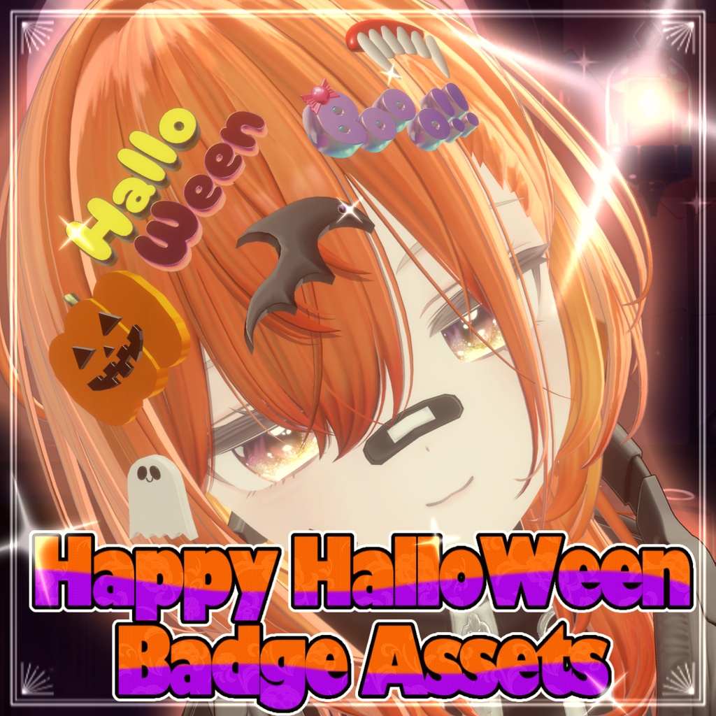 【無料‼️】ハロウィンバッジアセット-Happy HalloWeen Badge Assets-