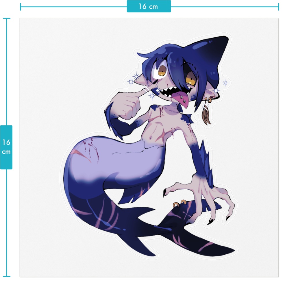 サメ君の透明ステッカー