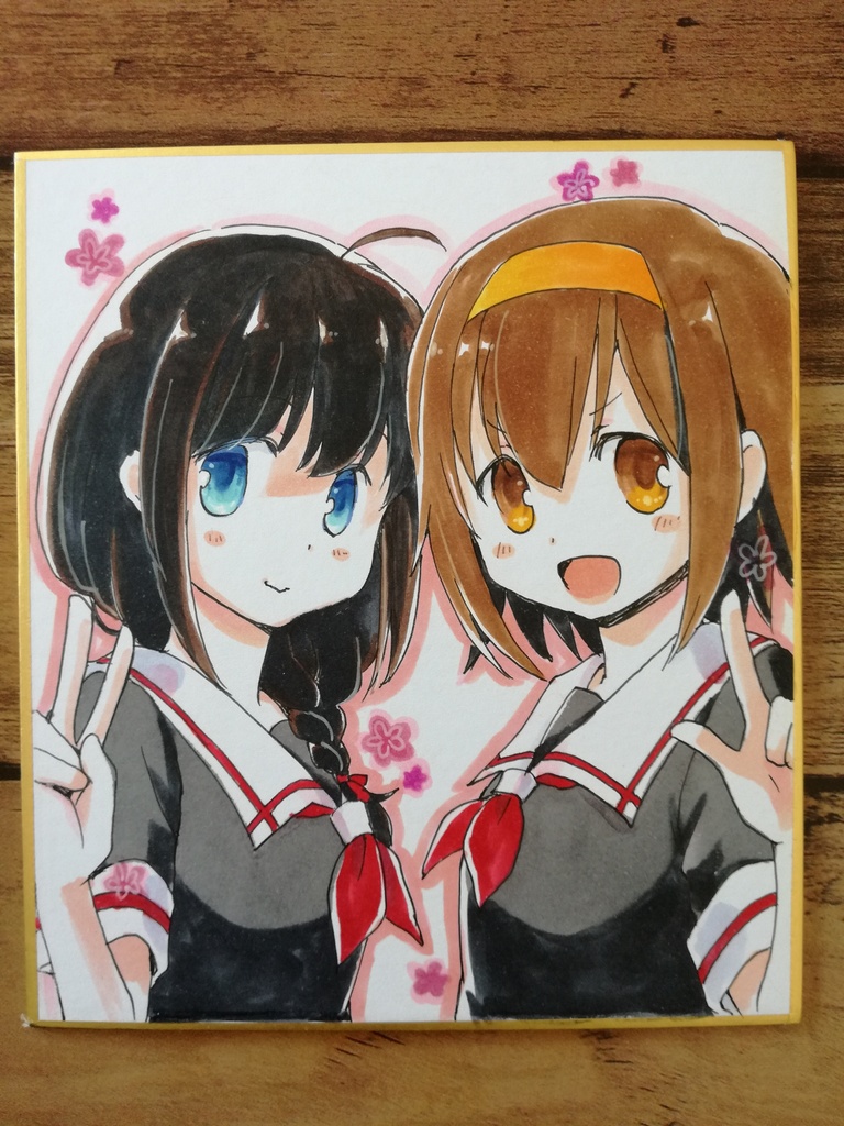 【艦これ】手描き色紙(1/3)