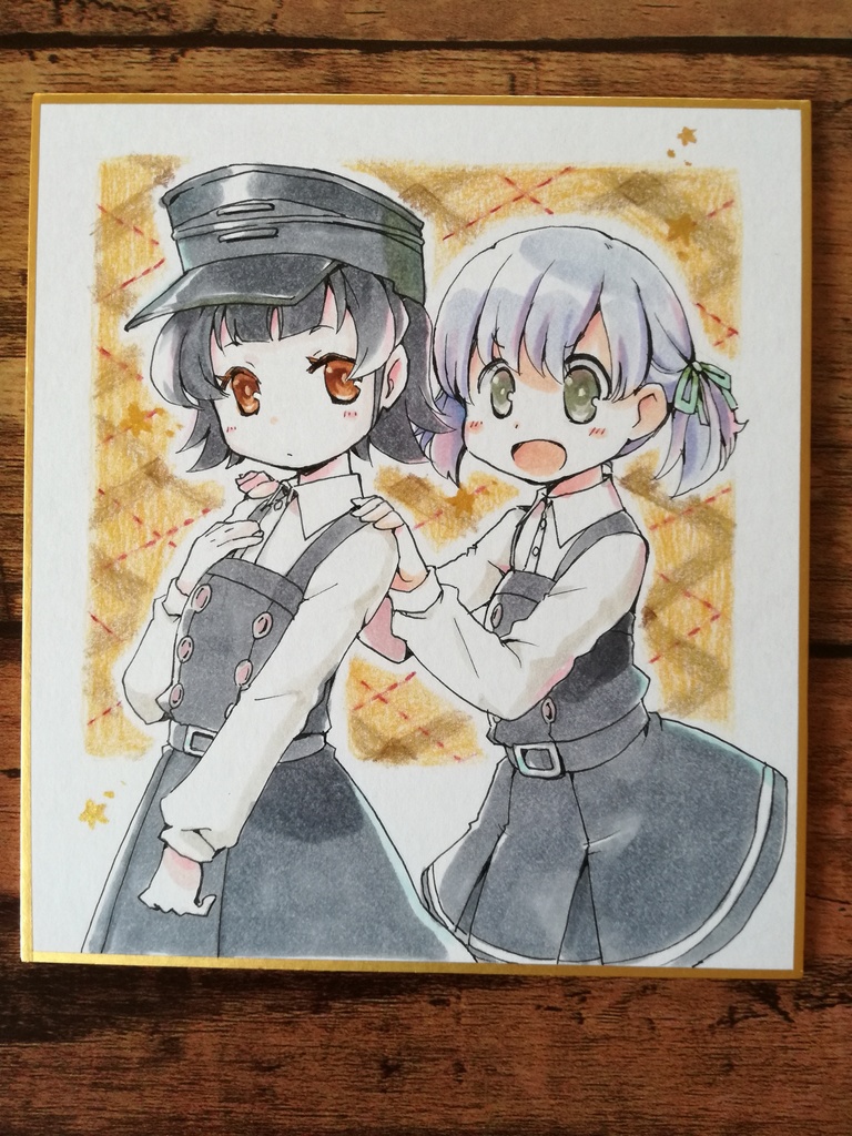 【艦これ】手描き色紙(1/2)