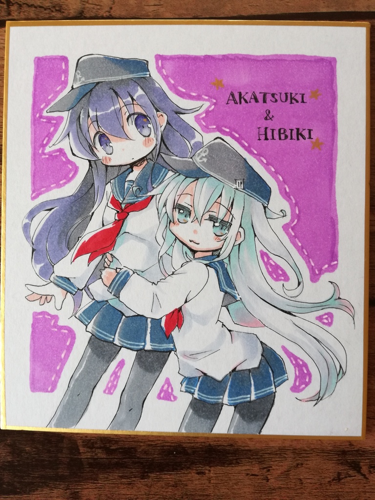 【艦これ】手描き色紙(1/2)