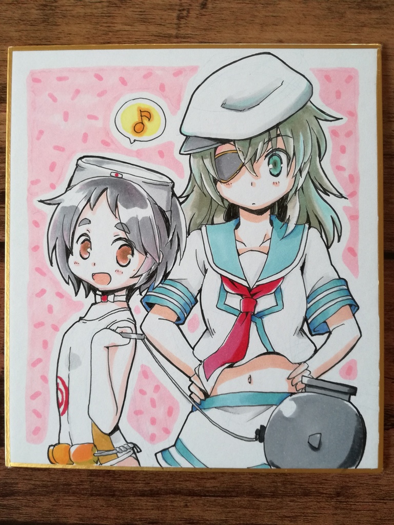 【艦これ】手描き色紙(2/2)